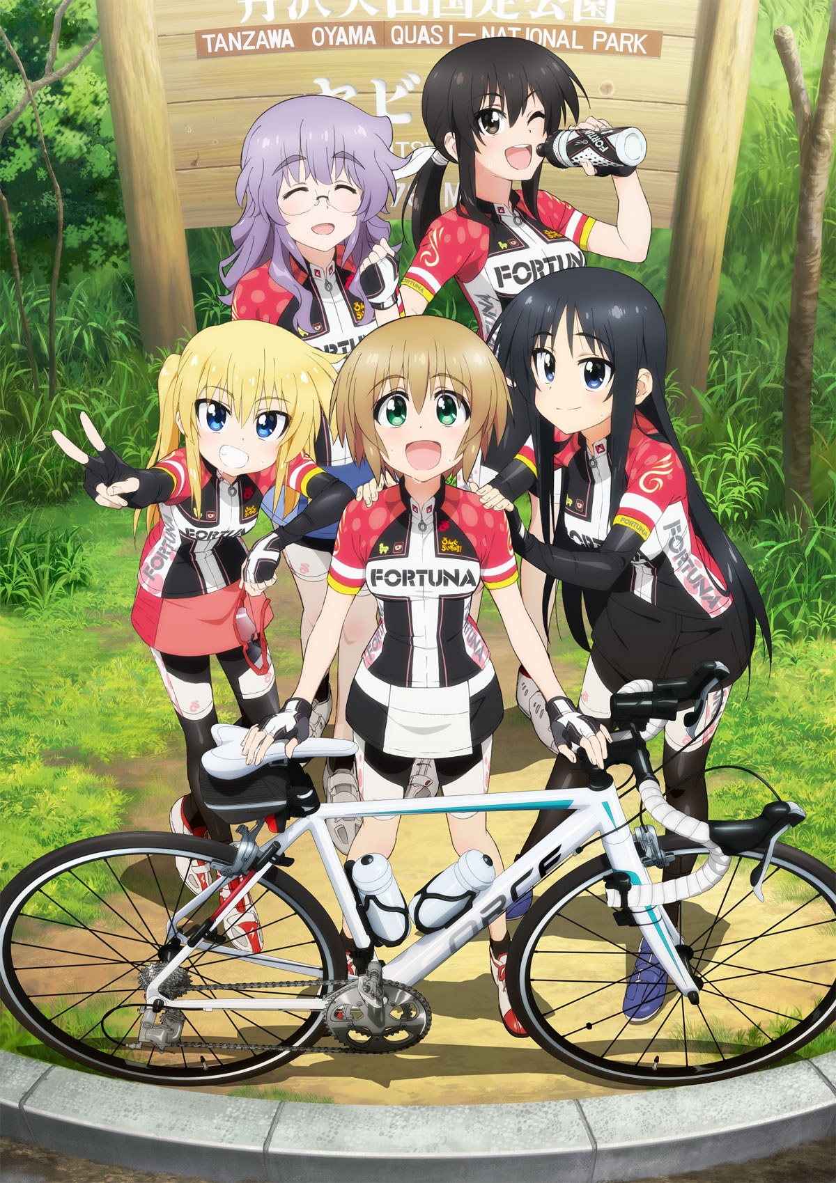 Safebooru 5girls Black Eyes Black Hair Blonde Hair Blue Eyes Brown Hair Closed Eyes Cyclist